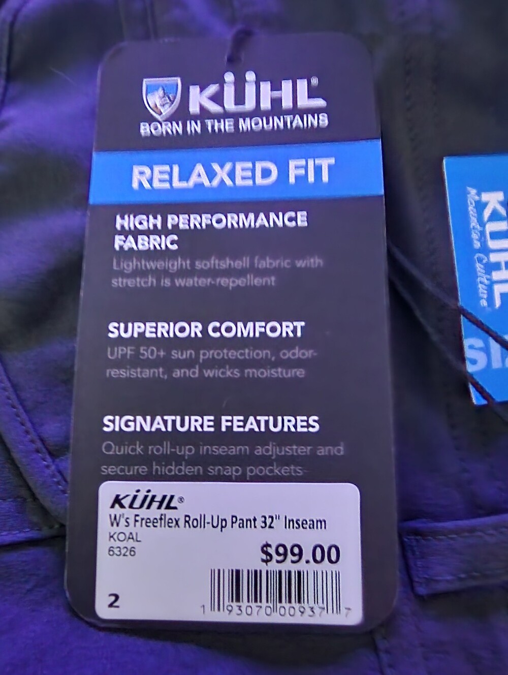NWT Kuhl Freeflex Roll-Up Pants 32" Inseam, Womens 2 - Picture 4 of 4